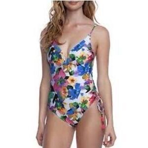 NWT Nanette Lepore Technicolor Tropical Goddess One Piece Swimsuit.   Size: 4